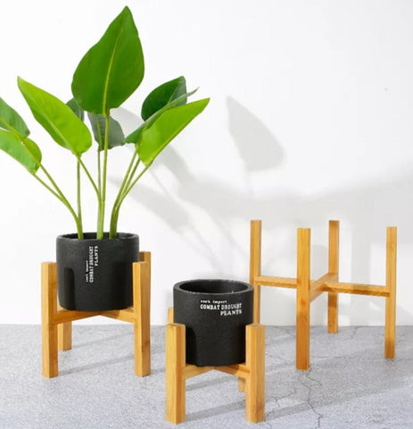 Wooden Raised Plant Stand