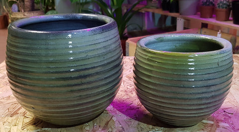 Ceramic Green Pots  ϕ-10cm - ϕ-12cm