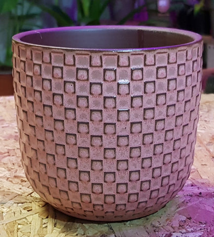 Ceramic Pink Pot ϕ-10cm x h-9.5cm