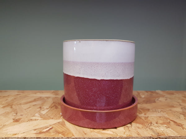Ceramic Glazed Plant Pot with Saucer