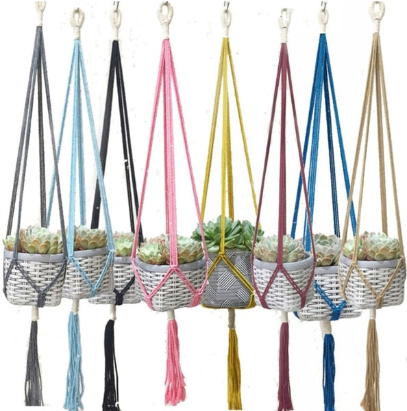 Hand Made Colourfull Cotton Macrames Plant Hangers