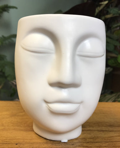 Ceramic Pot Head Face Sculpture