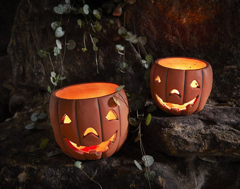 Spooky Pumpkin Pot Halloween Lantern Planter
